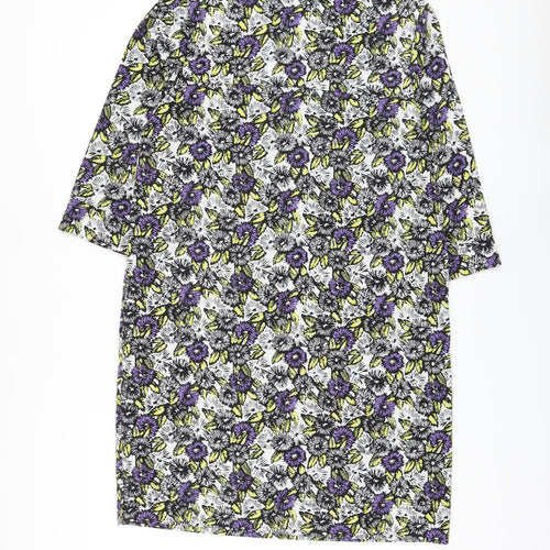 NEXT Womens Multicoloured Floral Polyester A-Line Size 12 V-Neck Pullover