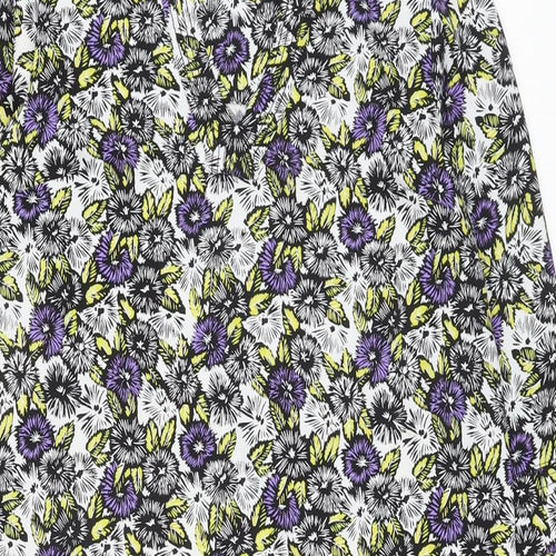 NEXT Womens Multicoloured Floral Polyester A-Line Size 12 V-Neck Pullover
