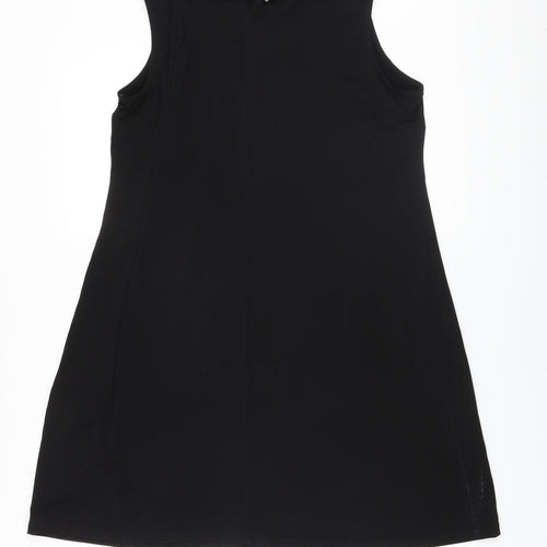 Wallis Womens Black Polyester A-Line Size L Collared Button