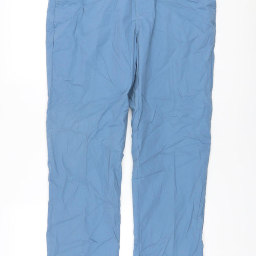 Blue Harbour Mens Blue Cotton Trousers Size 34 in L33 in Regular Button
