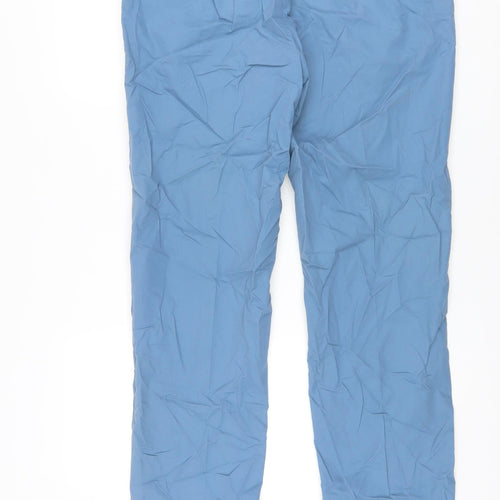 Blue Harbour Mens Blue Cotton Trousers Size 34 in L33 in Regular Button