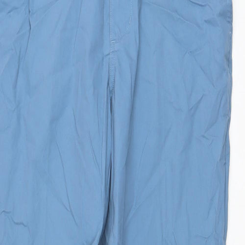 Blue Harbour Mens Blue Cotton Trousers Size 34 in L33 in Regular Button