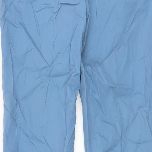Blue Harbour Mens Blue Cotton Trousers Size 34 in L33 in Regular Button