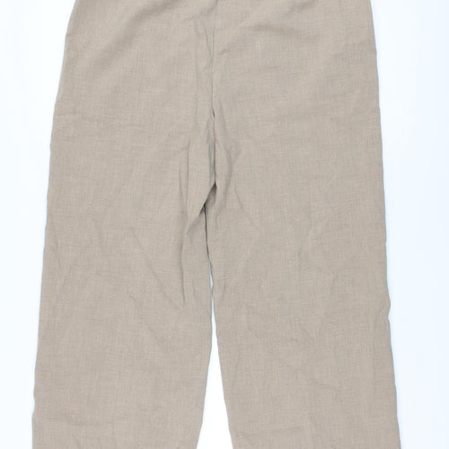 Marks and Spencer Womens Beige Polyester Trousers Size 18 L28 in Regular Button