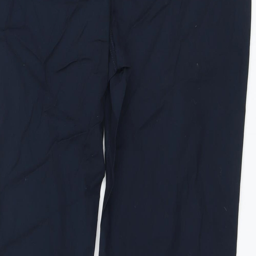 Marks and Spencer Mens Blue Cotton Trousers Size 40 in L31 in Regular Button