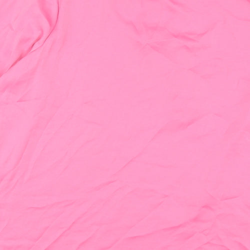 Marks and Spencer Womens Pink Polyester Basic Blouse Size 20 V-Neck