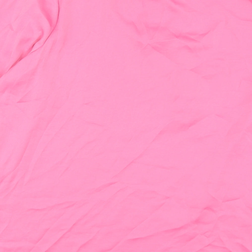 Marks and Spencer Womens Pink Polyester Basic Blouse Size 20 V-Neck
