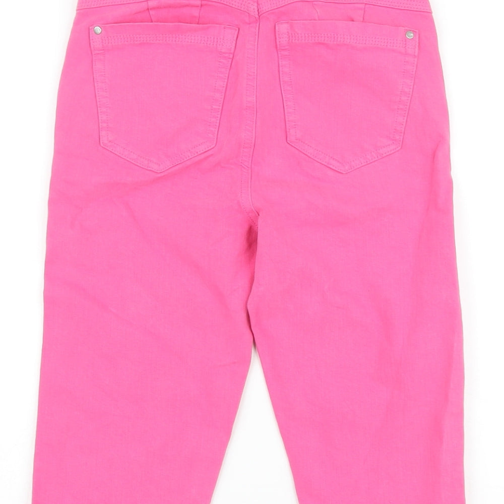 Marks and Spencer Womens Pink Cotton Bermuda Shorts Size 6 L14 in Regular Button