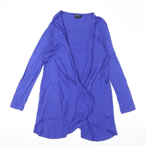 BeYou Womens Blue V-Neck Viscose Cardigan Jumper Size 14