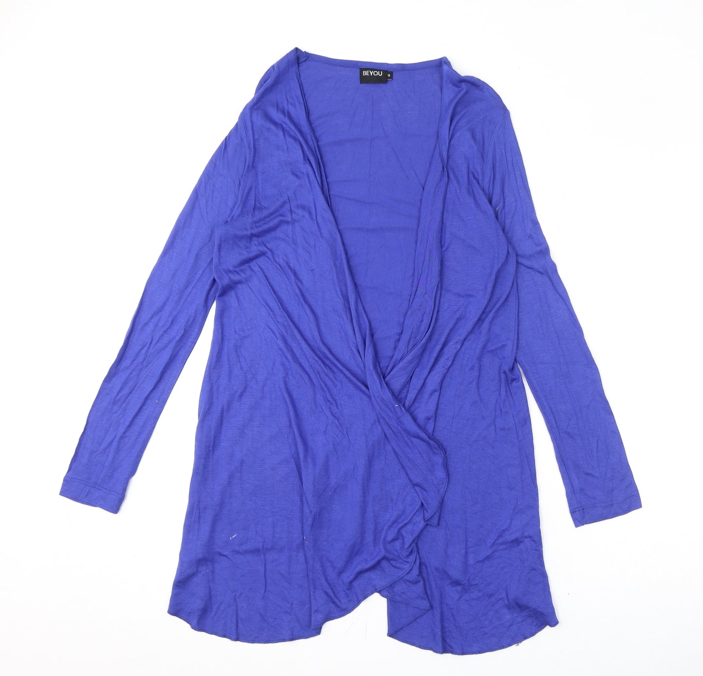 BeYou Womens Blue V-Neck Viscose Cardigan Jumper Size 14