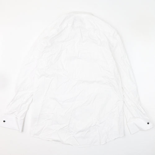 Marks and Spencer Mens White 100% Cotton Dress Shirt Size 16 Collared Button