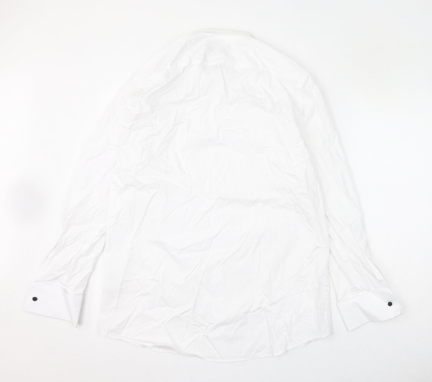 Marks and Spencer Mens White 100% Cotton Dress Shirt Size 16 Collared Button