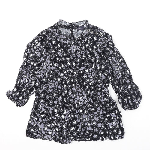 Marks and Spencer Womens Multicoloured Animal Print Viscose Basic Blouse Size 10 Round Neck - Leopard Print