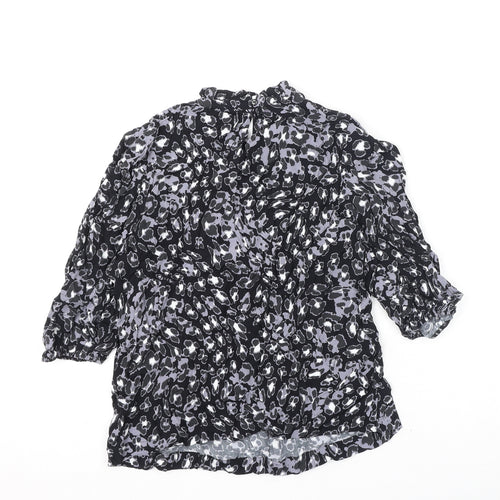 Marks and Spencer Womens Multicoloured Animal Print Viscose Basic Blouse Size 10 Round Neck - Leopard Print