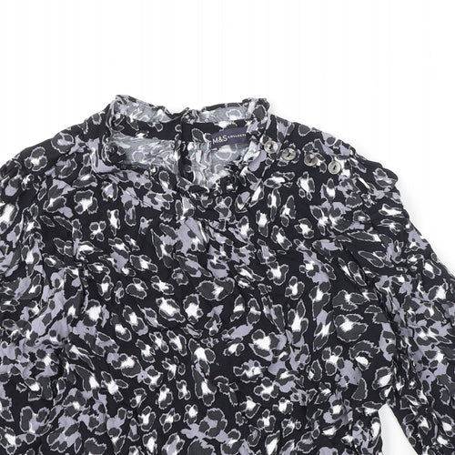 Marks and Spencer Womens Multicoloured Animal Print Viscose Basic Blouse Size 10 Round Neck - Leopard Print