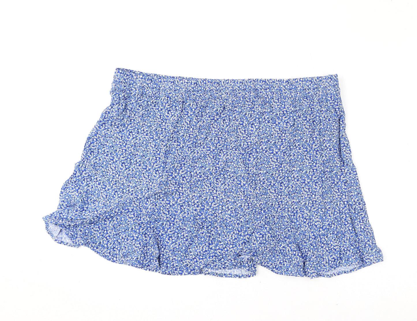 Marks and Spencer Womens Blue Floral Viscose Flare Skirt Size 24