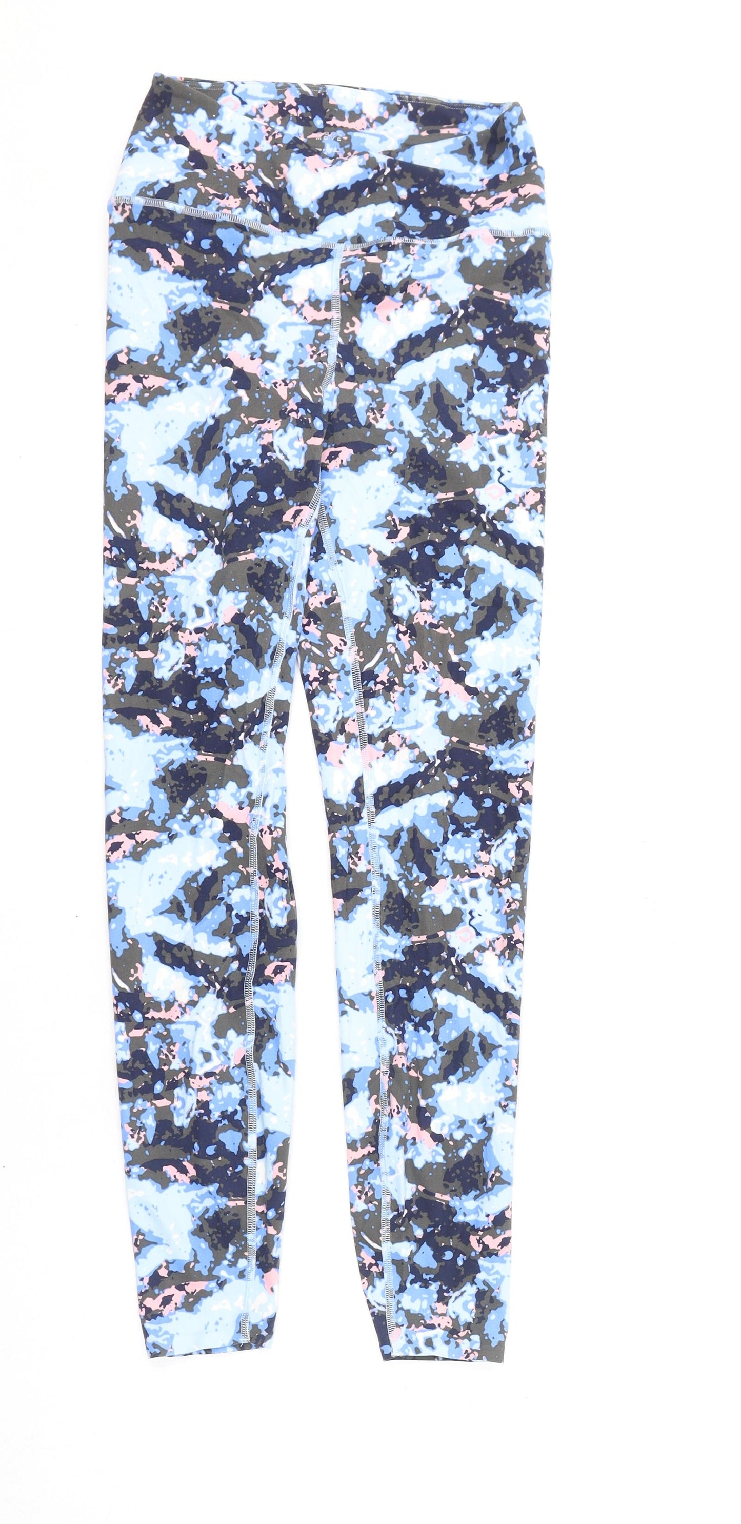 GOODMOVE Womens Multicoloured Geometric Polyester Capri Leggings Size 10 L25 in Regular Pullover