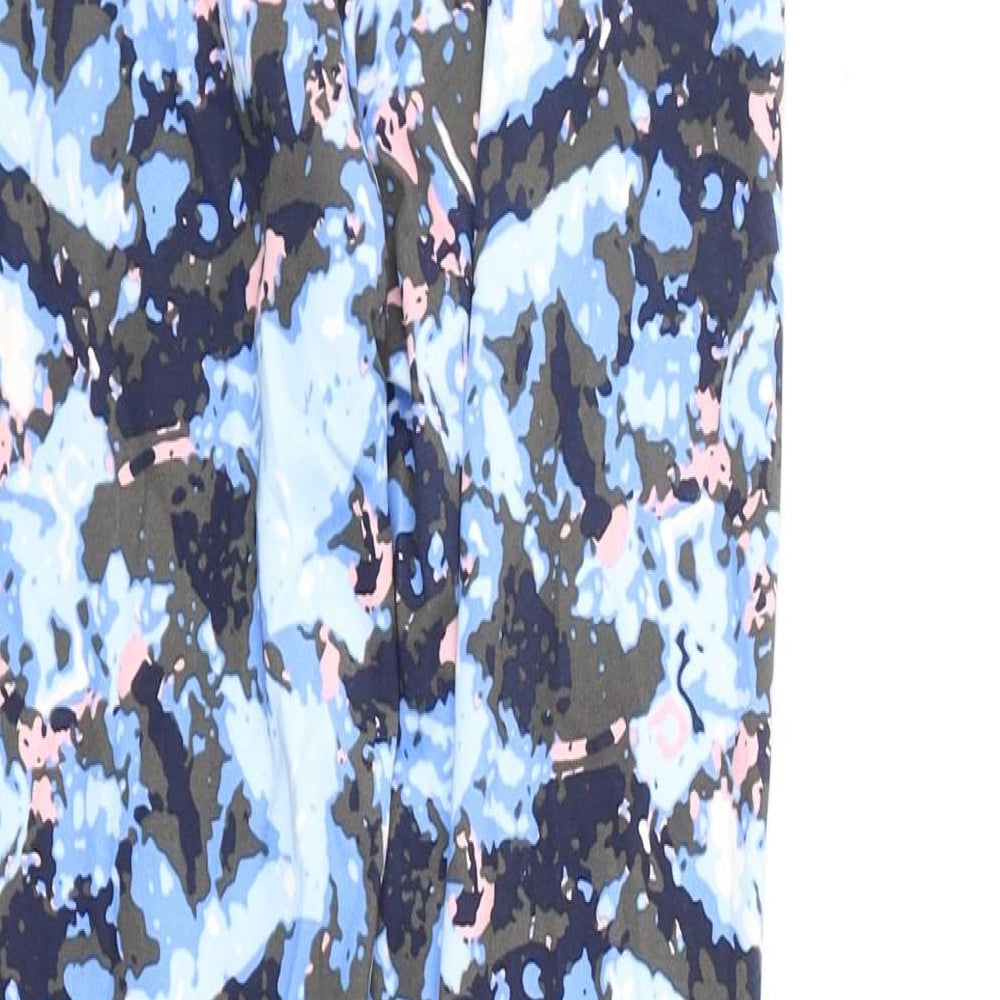 GOODMOVE Womens Multicoloured Geometric Polyester Capri Leggings Size 10 L25 in Regular Pullover