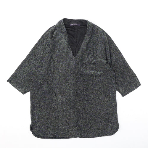 Marks and Spencer Womens Multicoloured Polyamide Basic Blouse Size 12 V-Neck - Glittery