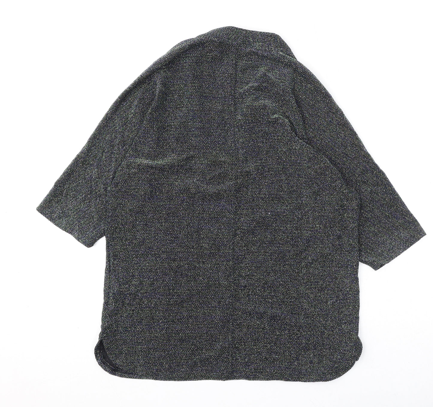 Marks and Spencer Womens Multicoloured Polyamide Basic Blouse Size 12 V-Neck - Glittery