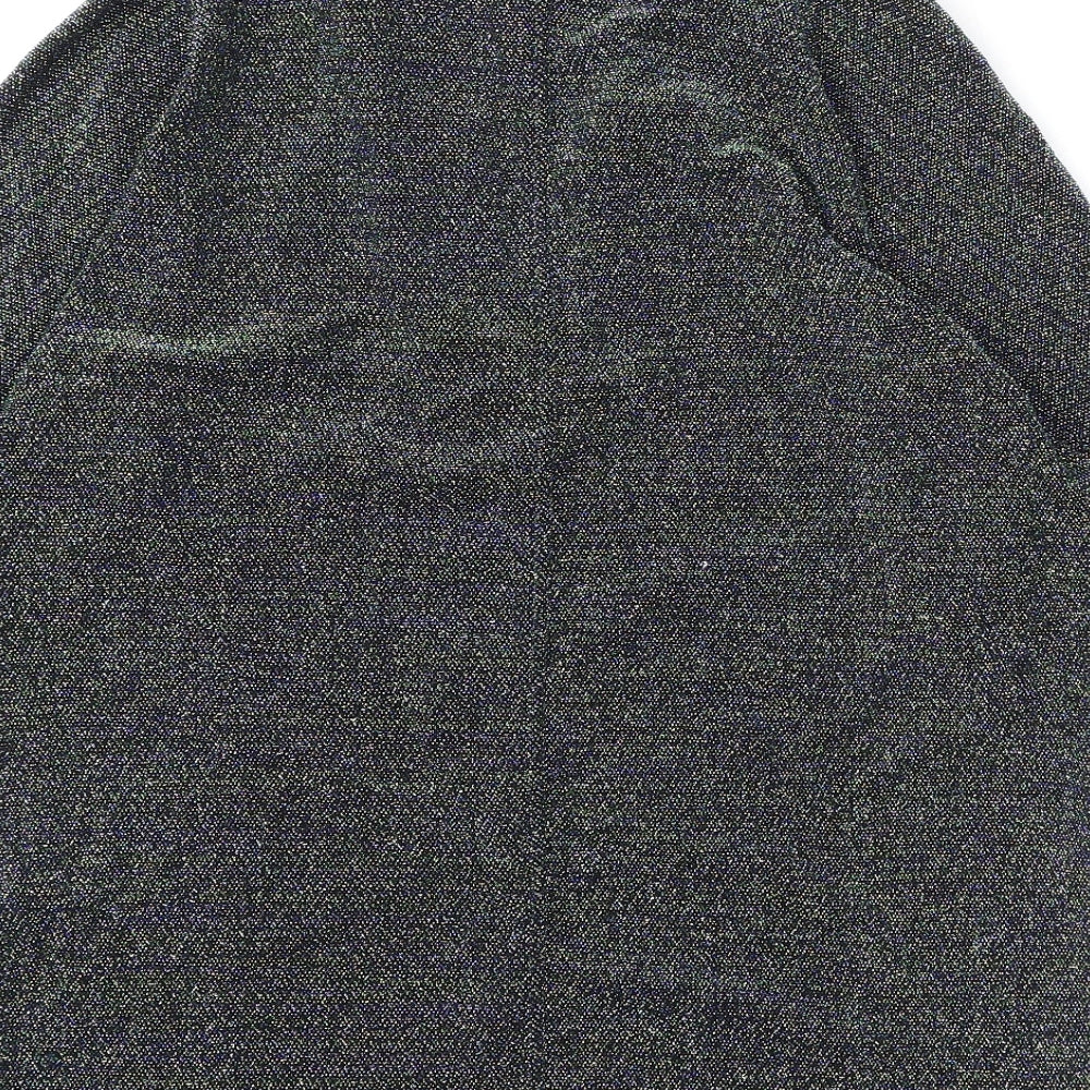 Marks and Spencer Womens Multicoloured Polyamide Basic Blouse Size 12 V-Neck - Glittery