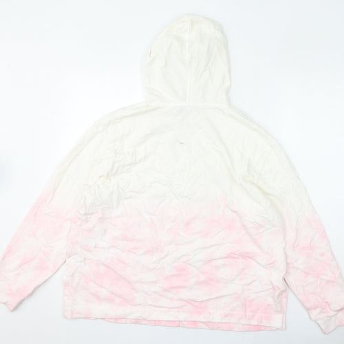 Marks and Spencer Womens Ivory Cotton Pullover Hoodie Size 18 Pullover - Tie Dye