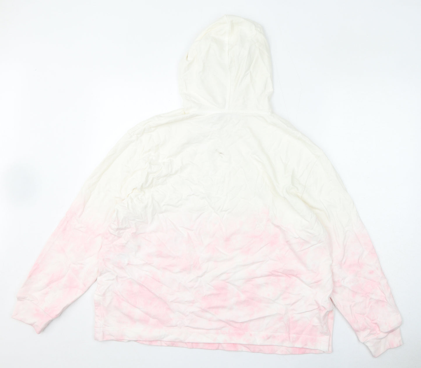 Marks and Spencer Womens Ivory Cotton Pullover Hoodie Size 18 Pullover - Tie Dye