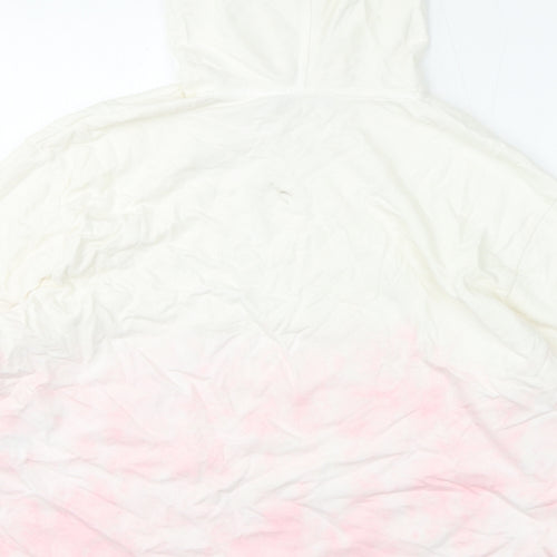 Marks and Spencer Womens Ivory Cotton Pullover Hoodie Size 18 Pullover - Tie Dye