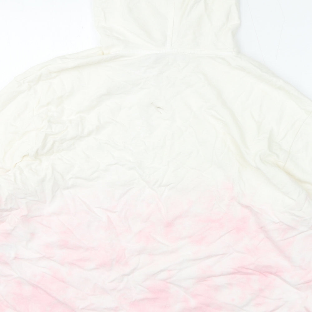 Marks and Spencer Womens Ivory Cotton Pullover Hoodie Size 18 Pullover - Tie Dye