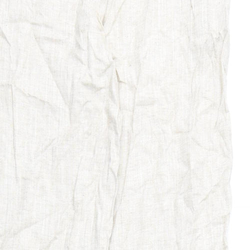 Marks and Spencer Womens Beige Linen Trousers Size 14 L30 in Regular Zip