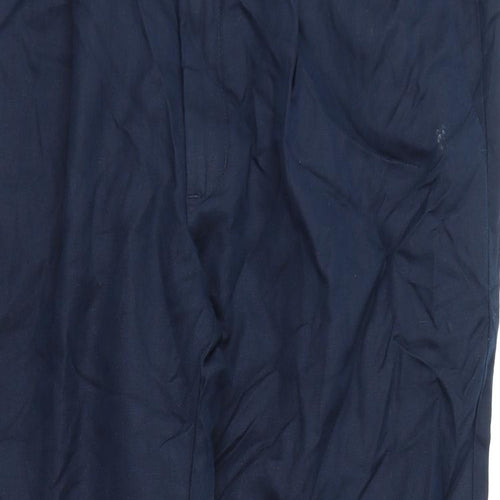 Autograph Mens Blue Linen Trousers Size 40 in L29 in Regular Zip
