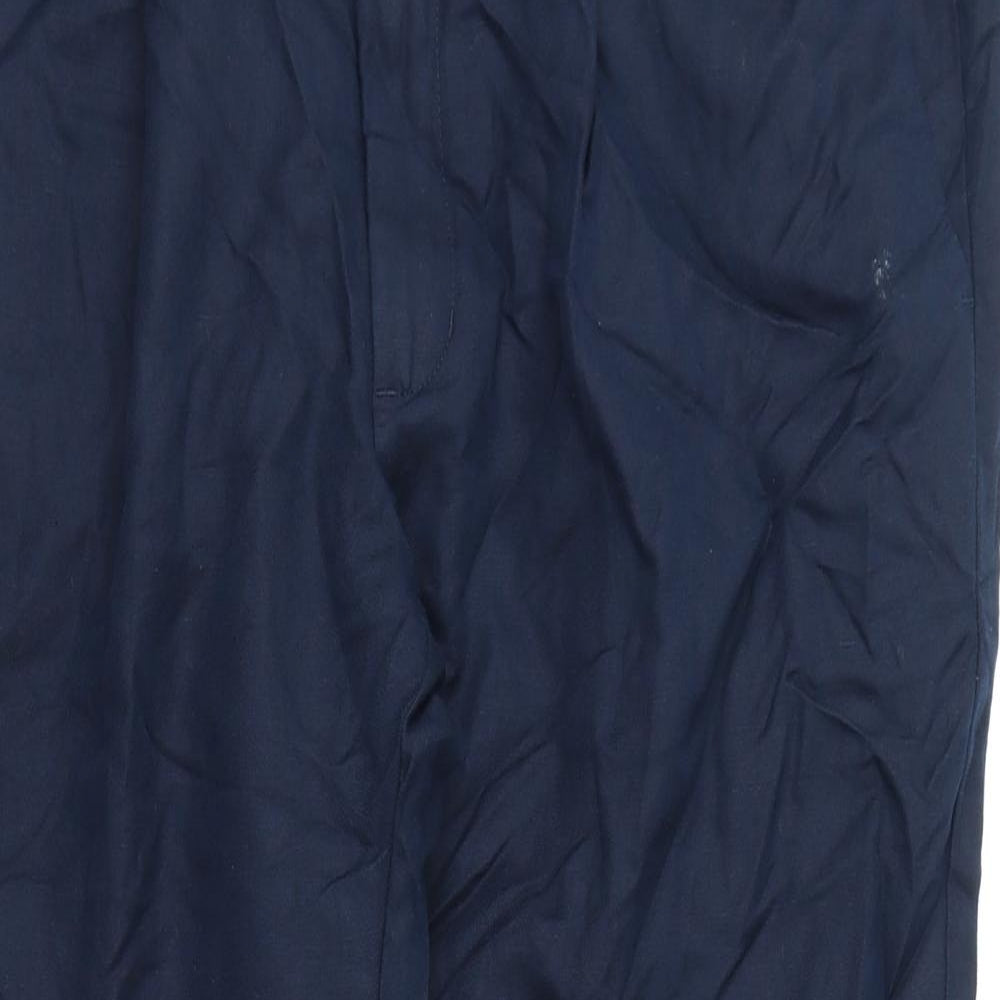 Autograph Mens Blue Linen Trousers Size 40 in L29 in Regular Zip