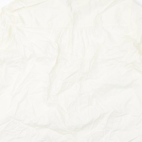 Marks and Spencer Womens White 100% Cotton Basic Blouse Size 20 Collared - Embroidery