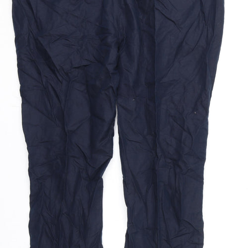 Marks and Spencer Mens Blue Linen Trousers Size 44 in L31 in Regular Zip