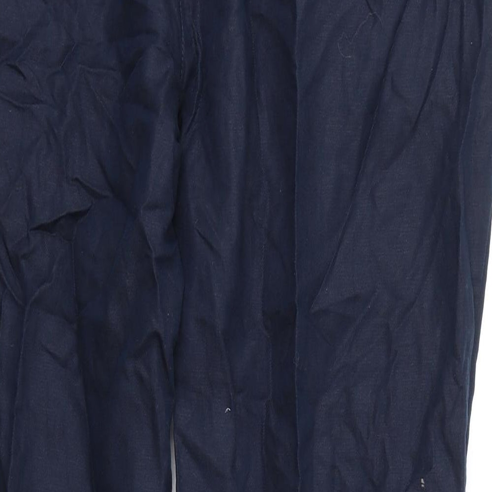 Marks and Spencer Mens Blue Linen Trousers Size 44 in L31 in Regular Zip