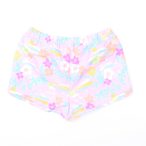 Marks and Spencer Girls Multicoloured Geometric Polyester Bermuda Shorts Size 11-12 Years Regular Drawstring - Swim Shorts, Palm Trees, Flowers