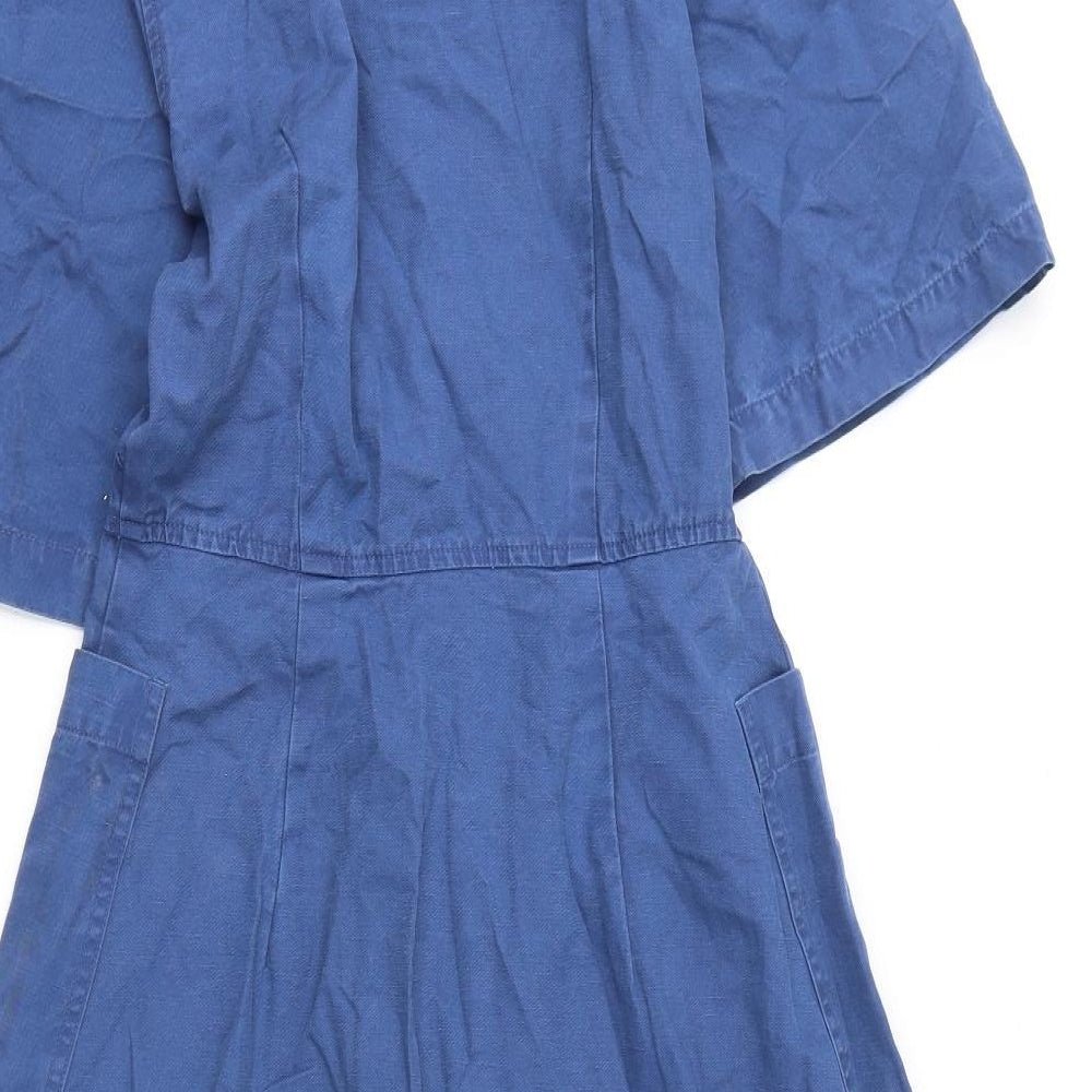 Finery Womens Blue Cotton A-Line Size 8 Collared Button