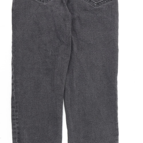 Stradivarius Womens Grey Cotton Straight Jeans Size 8 L25 in Regular Zip