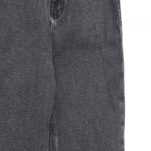 Stradivarius Womens Grey Cotton Straight Jeans Size 8 L25 in Regular Zip
