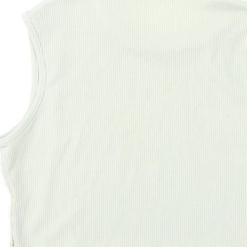 In the Style Womens Green Polyester Cropped Tank Size 10 Round Neck - Ribbed