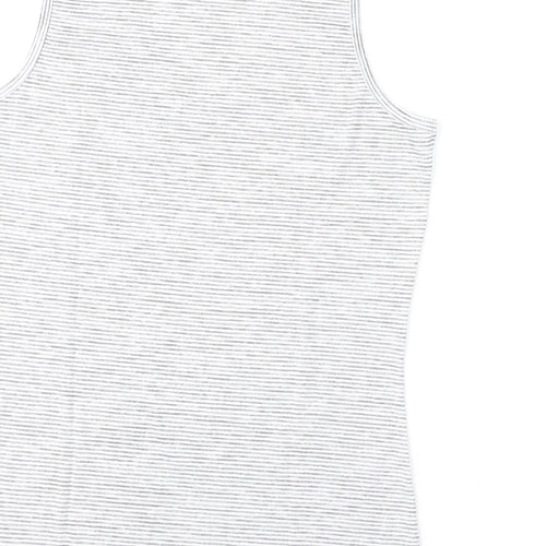 32 Degrees Womens Grey Striped Polyester Basic Tank Size M V-Neck
