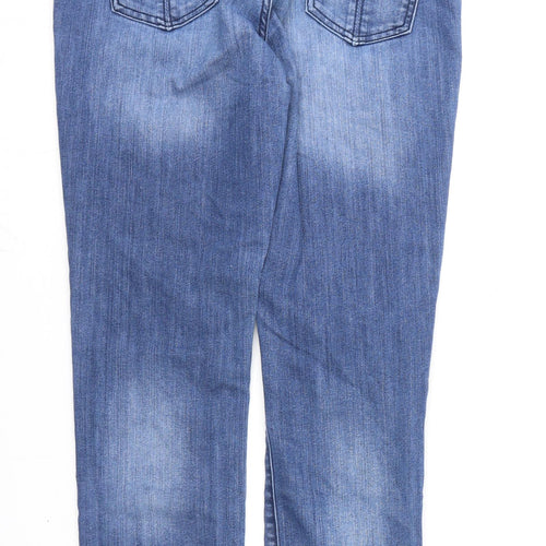 Gap Womens Blue Cotton Straight Jeans Size 10 L26 in Regular Zip - Flecked Paint Look