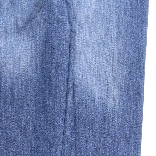 Gap Womens Blue Cotton Straight Jeans Size 10 L26 in Regular Zip - Flecked Paint Look