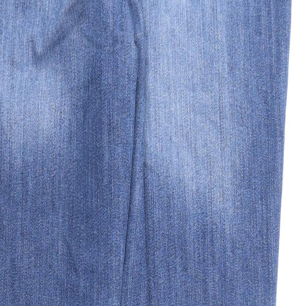 Gap Womens Blue Cotton Straight Jeans Size 10 L26 in Regular Zip - Flecked Paint Look