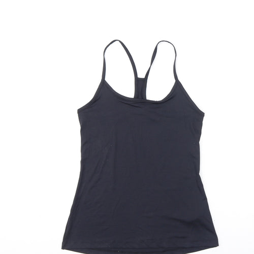 GOODMOVE Womens Black Polyester Basic Tank Size 10 Scoop Neck Pullover