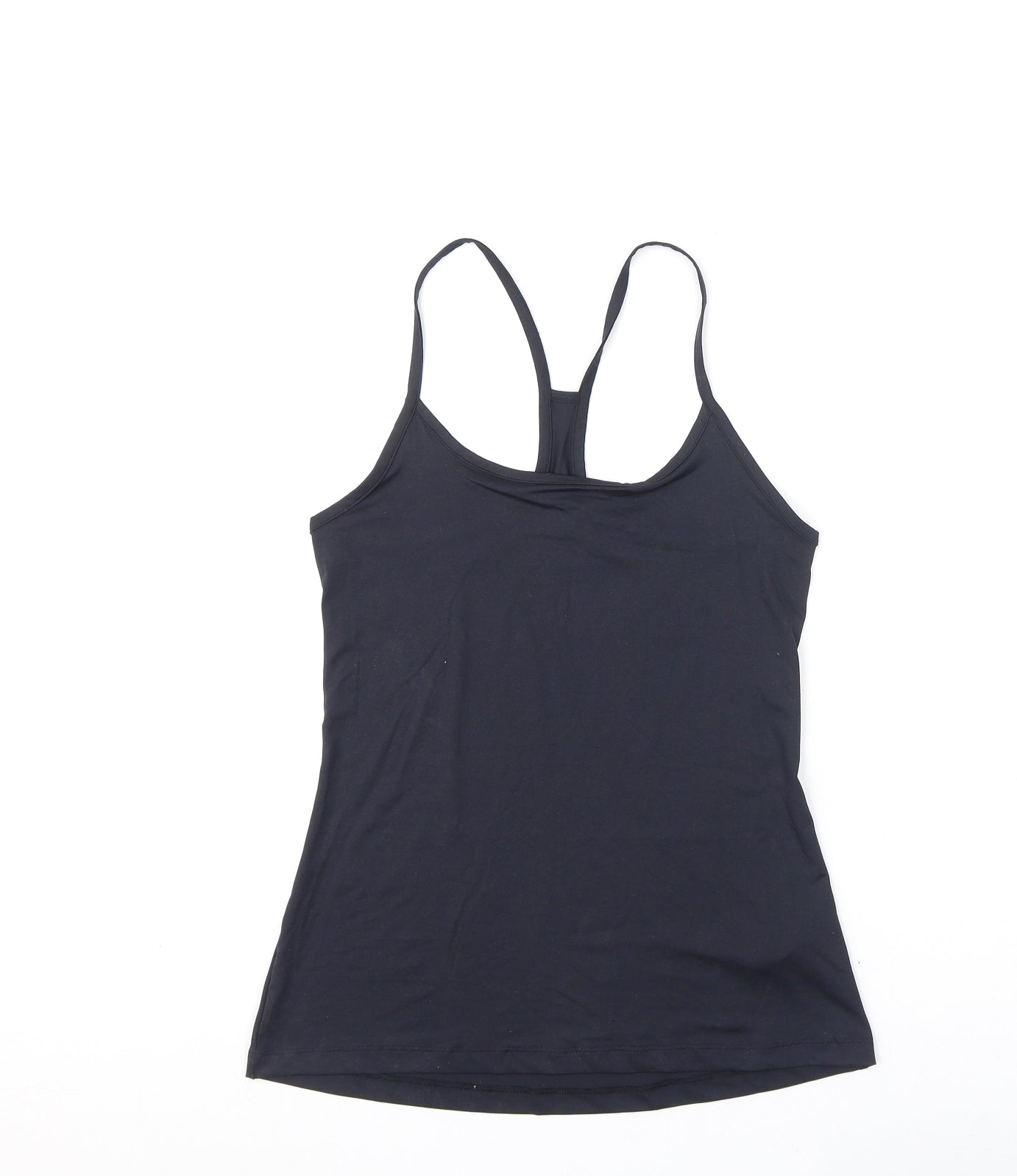 GOODMOVE Womens Black Polyester Basic Tank Size 10 Scoop Neck Pullover