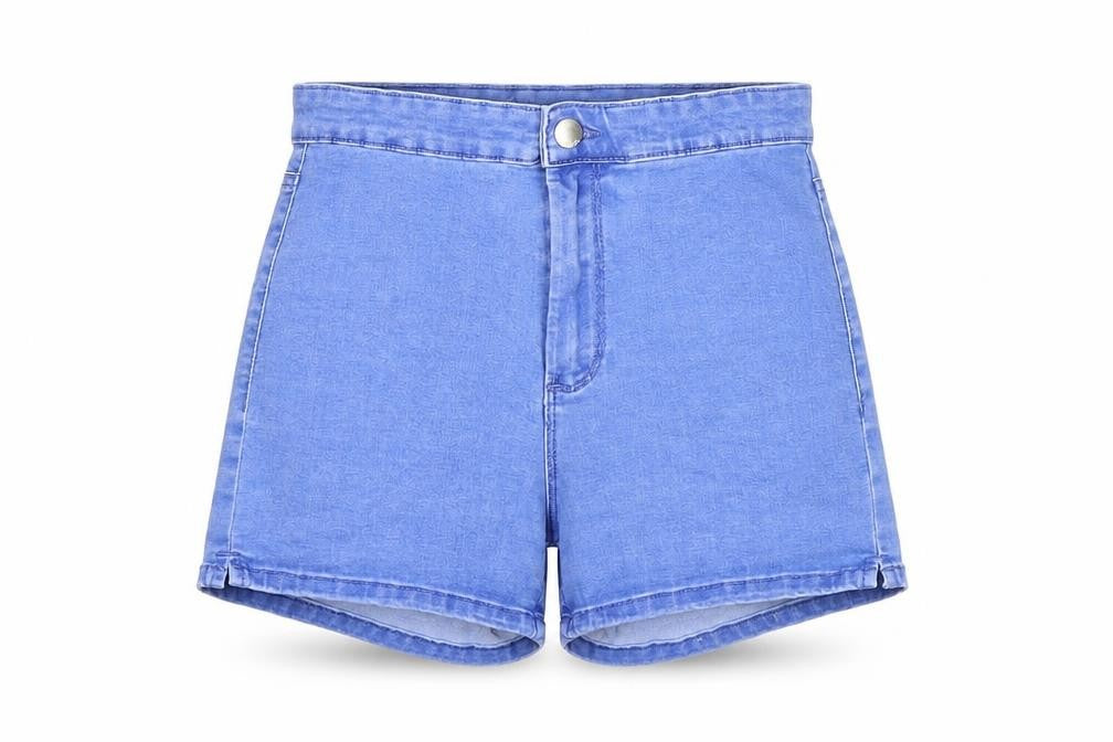 Denim & Co. Womens Blue Cotton Hot Pants Shorts Size 10 Regular Zip
