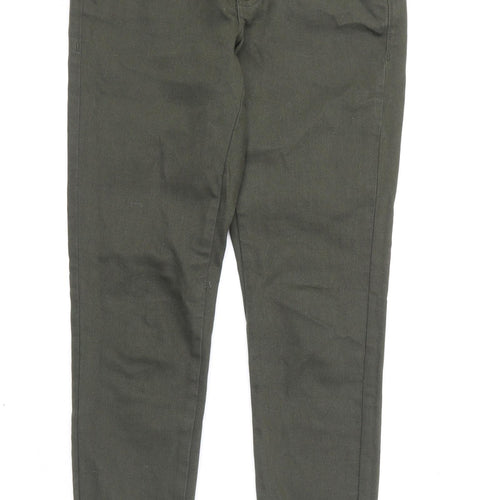 Dorothy Perkins Womens Green Cotton Skinny Jeans Size 6 L26 in Regular Zip