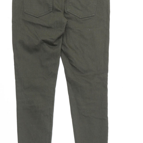 Dorothy Perkins Womens Green Cotton Skinny Jeans Size 6 L26 in Regular Zip