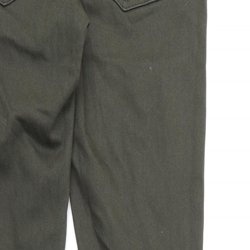 Dorothy Perkins Womens Green Cotton Skinny Jeans Size 6 L26 in Regular Zip